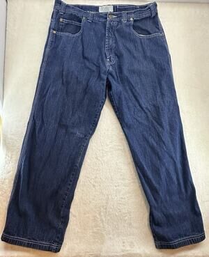 Men's RK Brand Y2K Style Baggy Blue Denim Jeans Size 40x32
